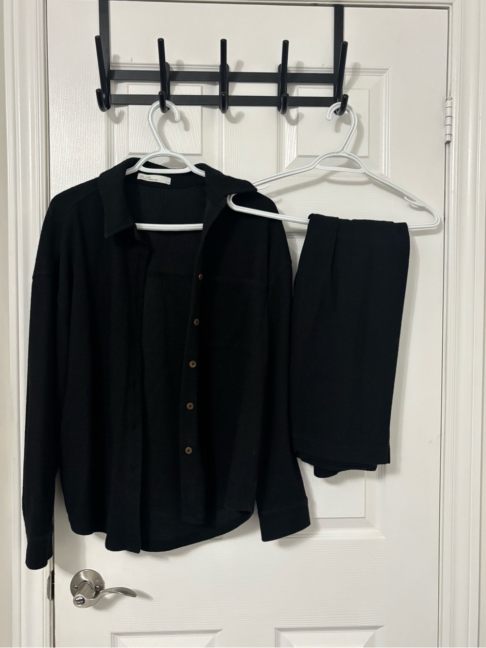 OAK + FORT Black Knit Top and Matching Pants